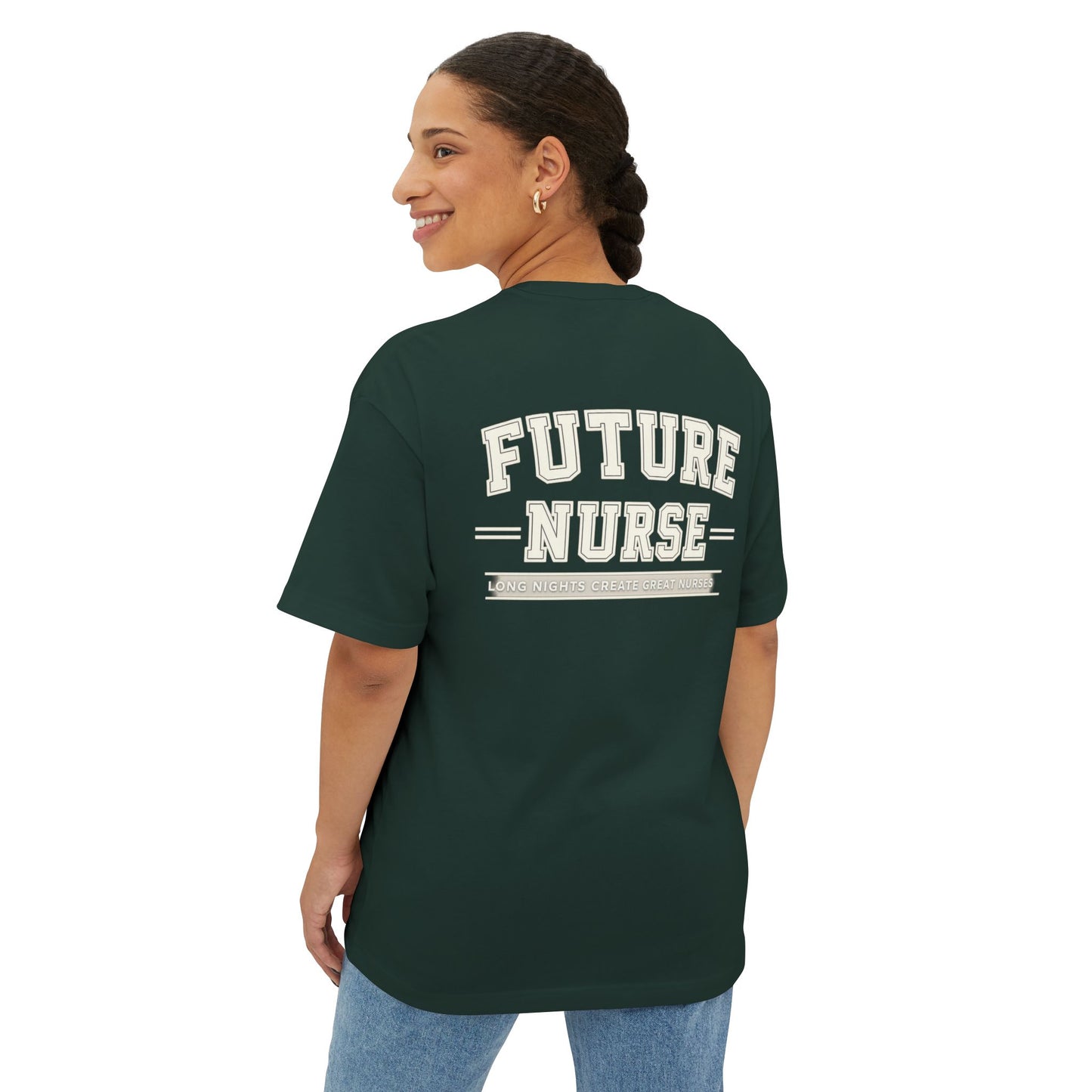 Future Nurse Tee — 'NURSE WORLD' Chest Logo, Back 'FUTURE NURSE' Inspirational Shirt