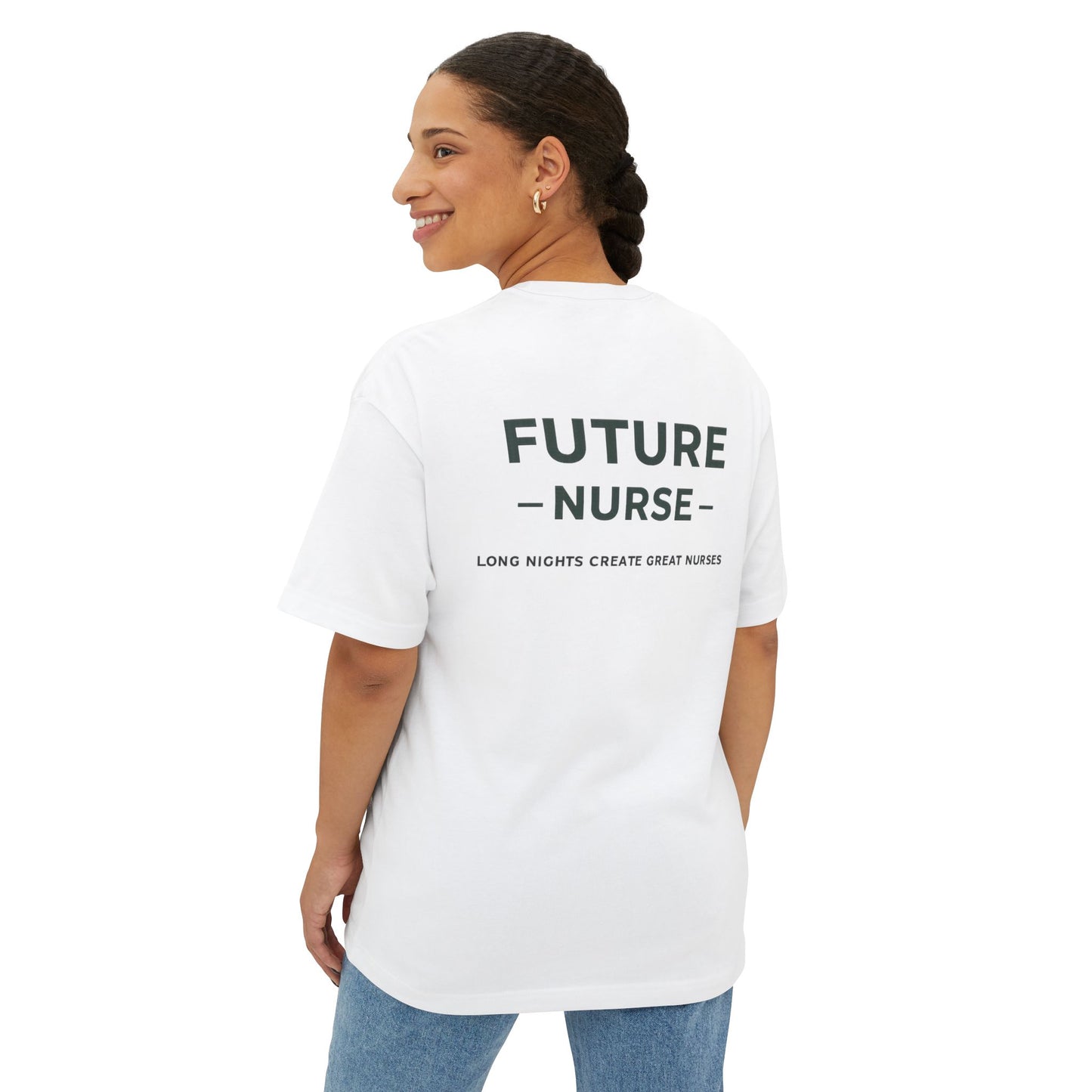 Future Nurse Tee — 'NURSE WORLD' Chest Logo, Back 'FUTURE NURSE' Inspirational Shirt