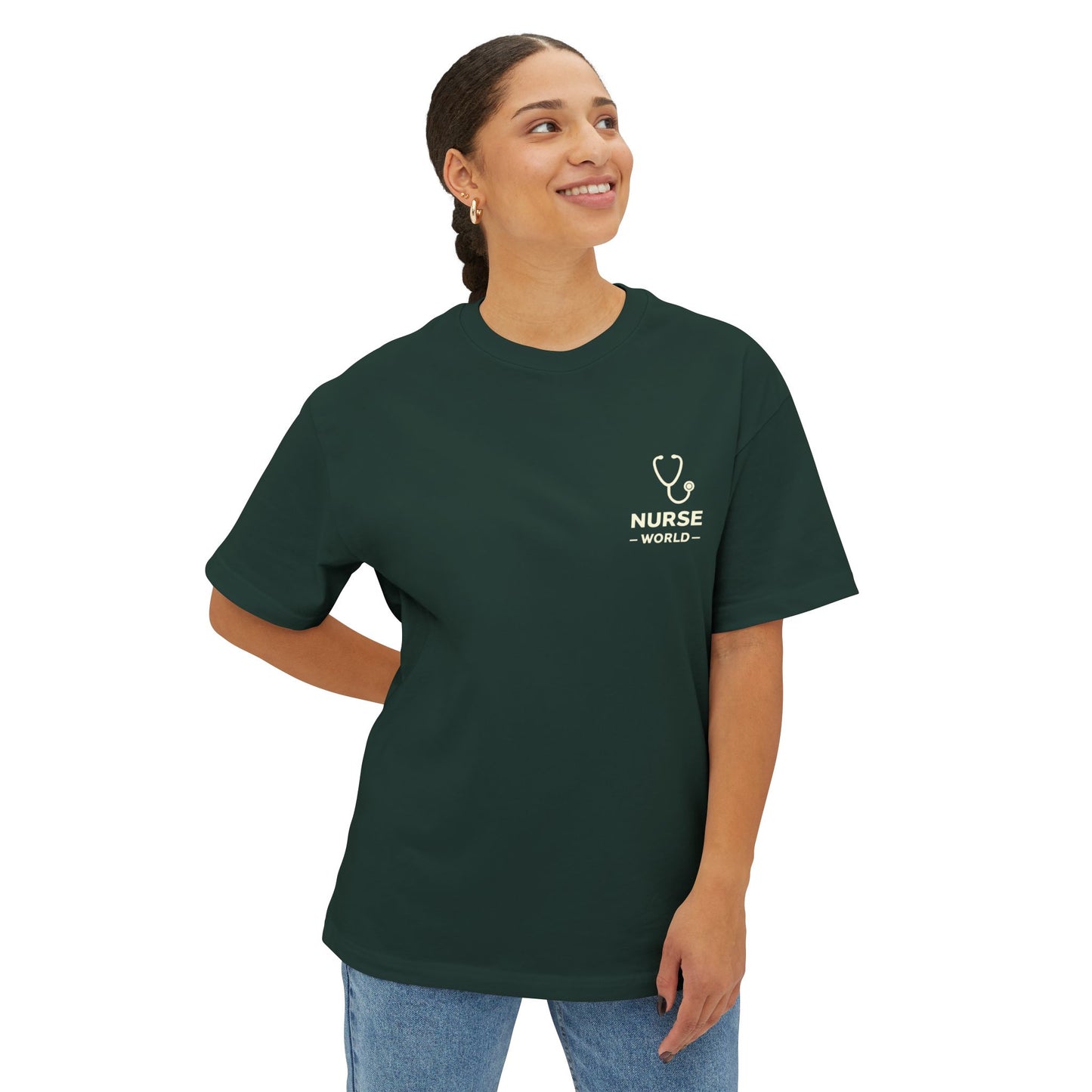 Future Nurse Tee — 'NURSE WORLD' Chest Logo, Back 'FUTURE NURSE' Inspirational Shirt