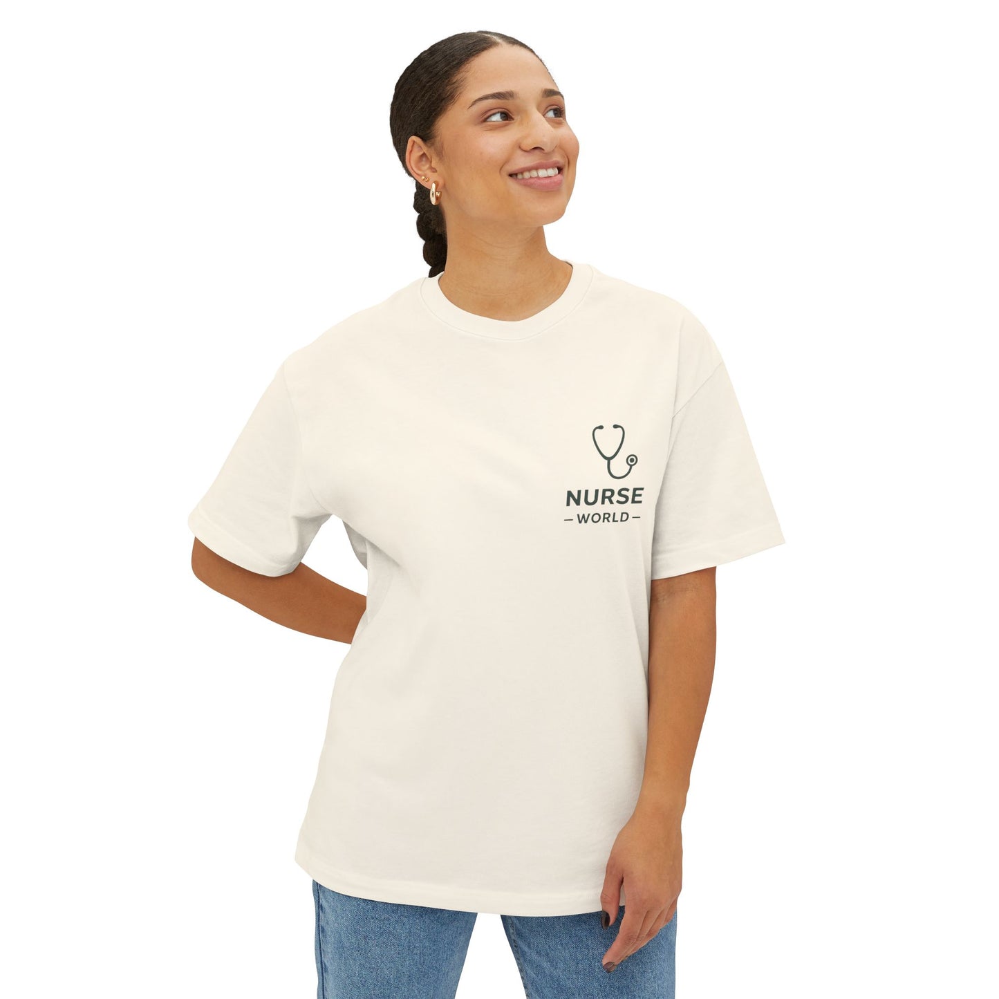 Future Nurse Tee — 'NURSE WORLD' Chest Logo, Back 'FUTURE NURSE' Inspirational Shirt