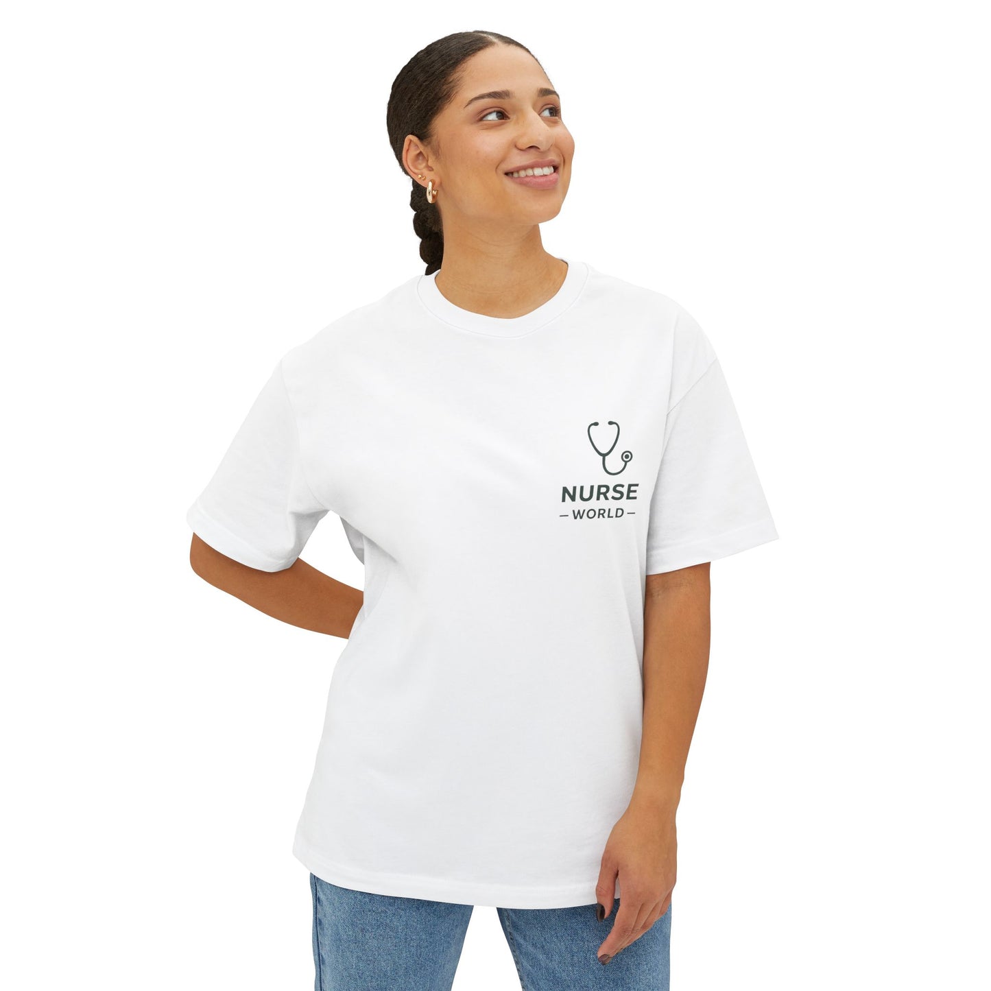Future Nurse Tee — 'NURSE WORLD' Chest Logo, Back 'FUTURE NURSE' Inspirational Shirt