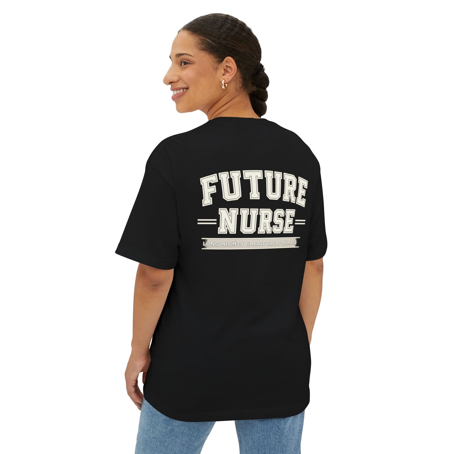 Future Nurse Tee — 'NURSE WORLD' Chest Logo, Back 'FUTURE NURSE' Inspirational Shirt